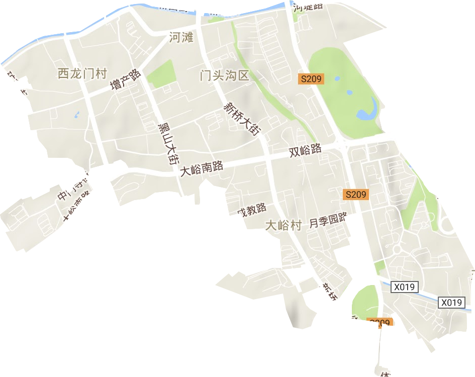 大峪街道地形地图