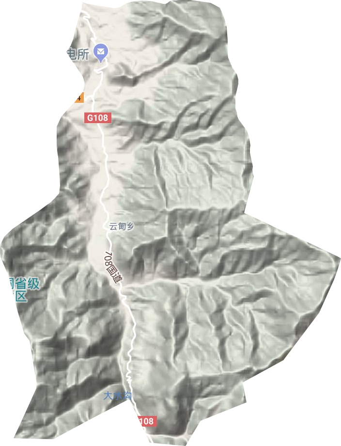 云甸镇地形地图