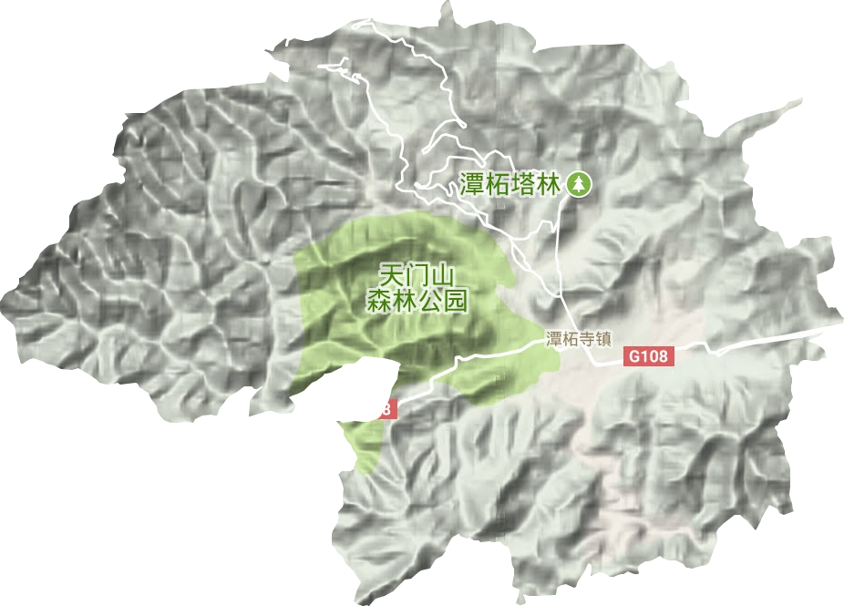 潭柘寺镇地形地图