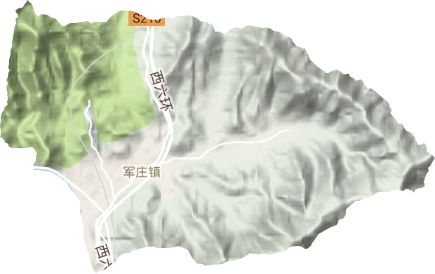 军庄镇地形地图