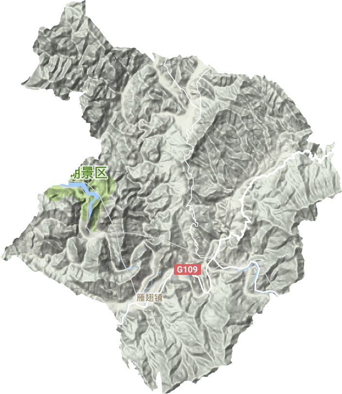 雁翅镇地形地图