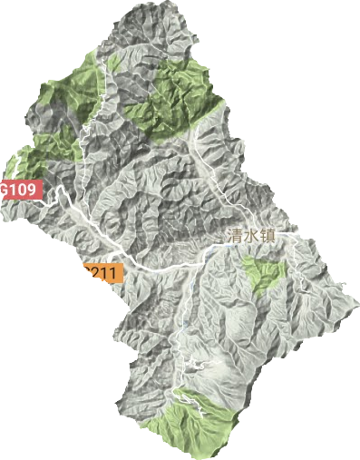 清水镇地形地图