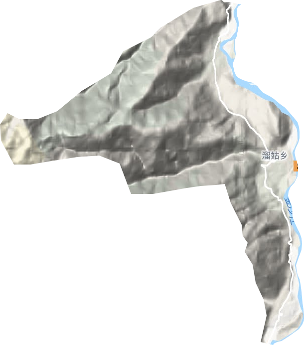 溜姑乡地形地图