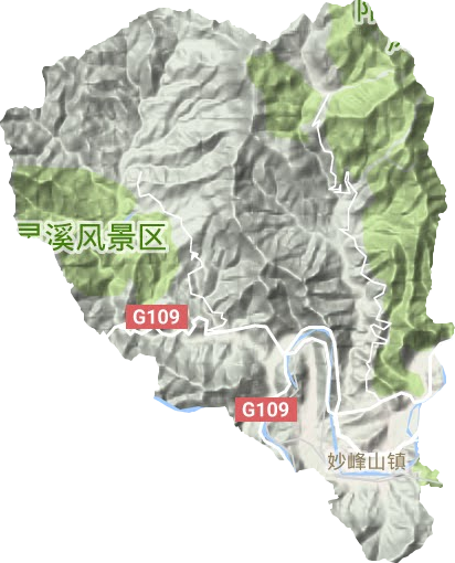 妙峰山镇地形地图