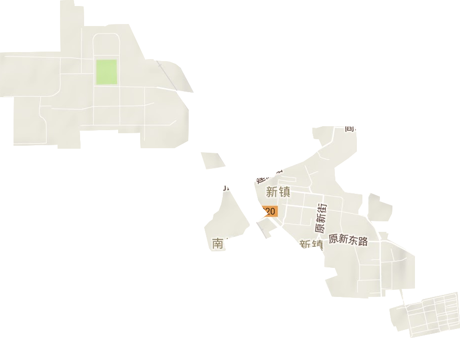 新镇街道地形地图