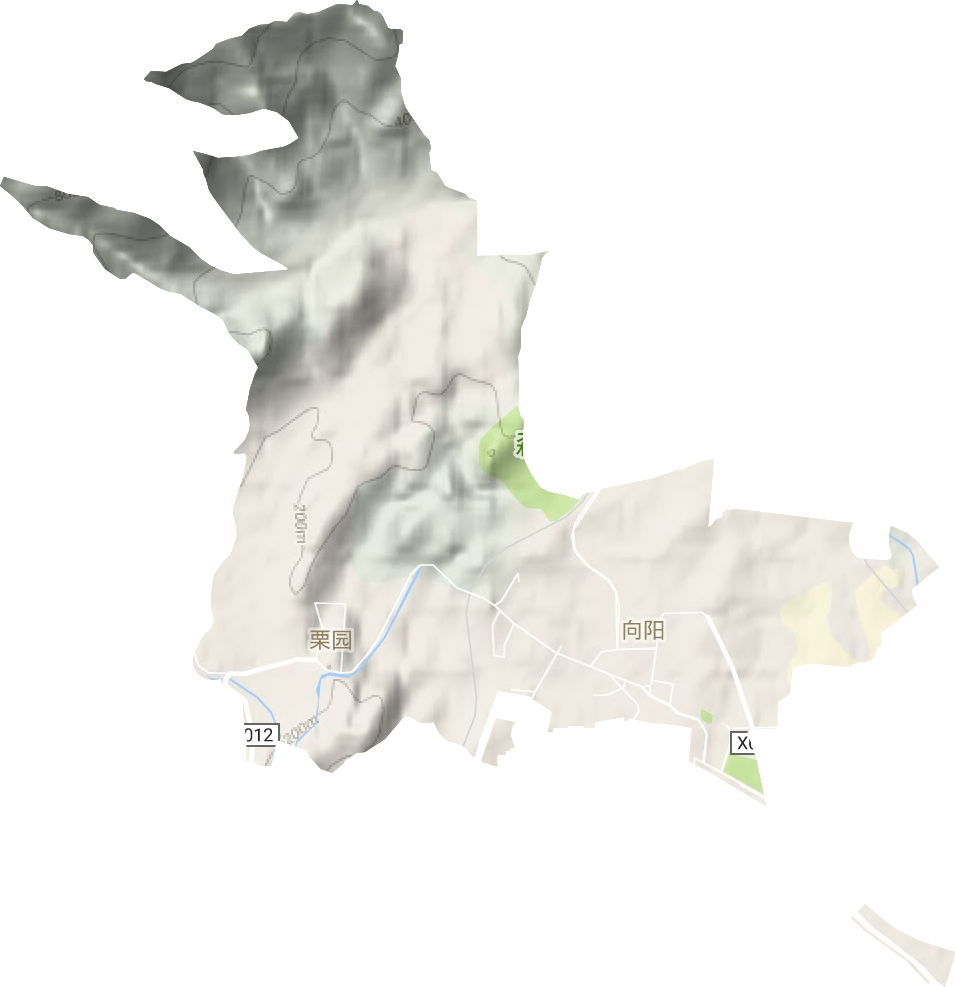 向阳街道地形地图