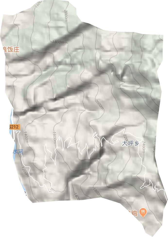 大坪乡地形地图