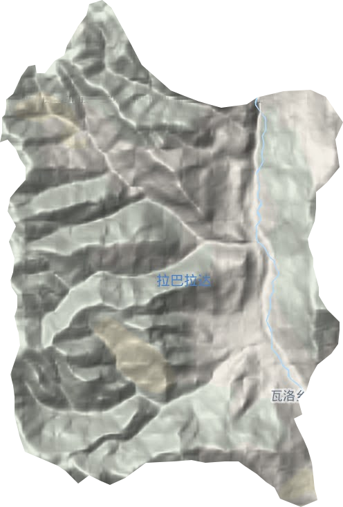 瓦洛乡地形地图