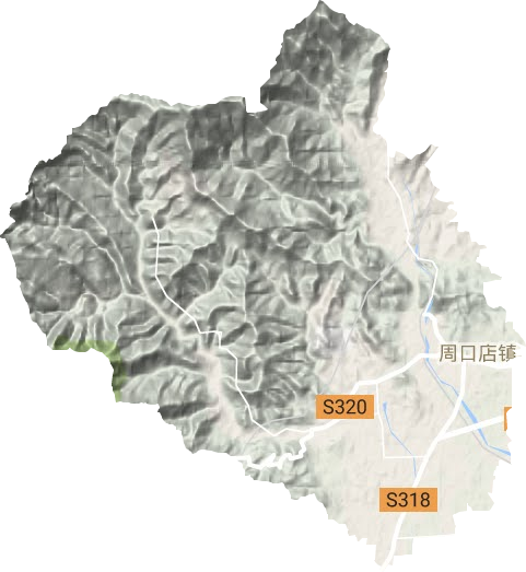 周口店地区办事处地形地图