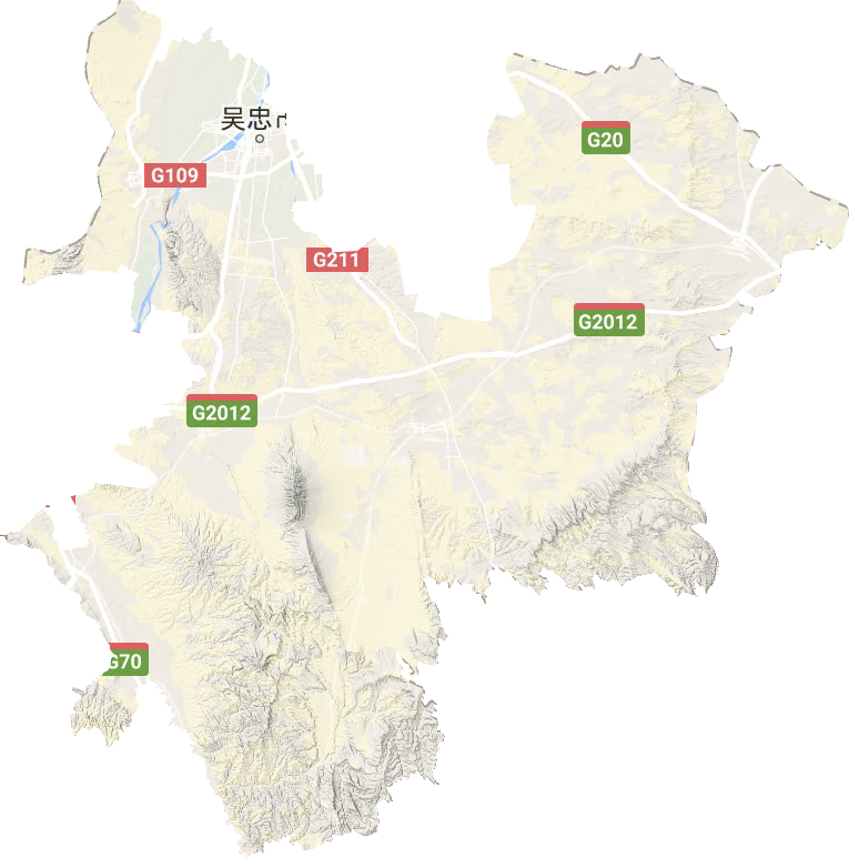 吴忠市地形地图