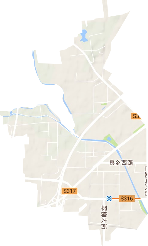 西潞街道地形地图
