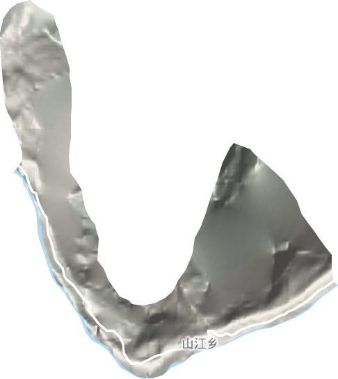 山江乡地形地图
