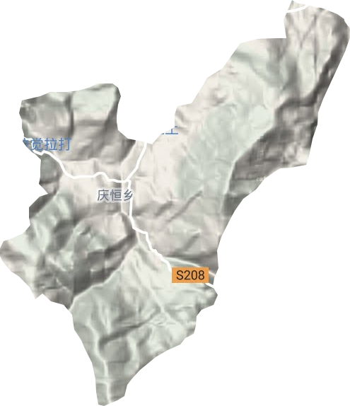 庆恒乡地形地图
