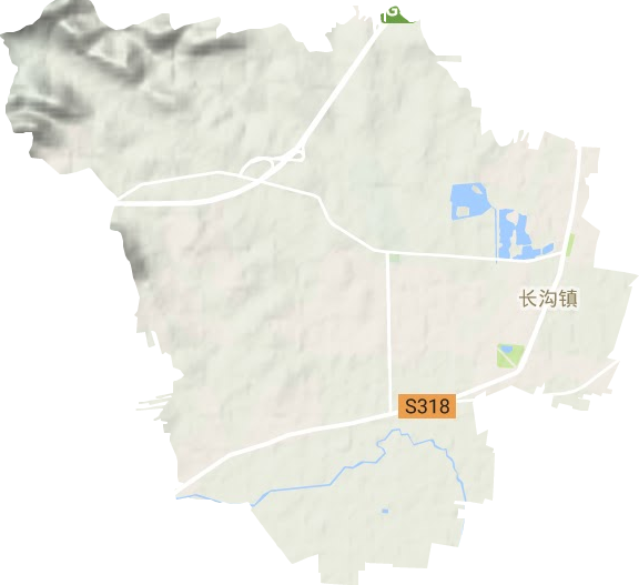 长沟镇地形地图