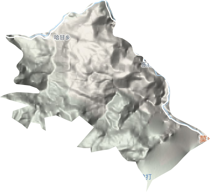 哈甘乡地形地图