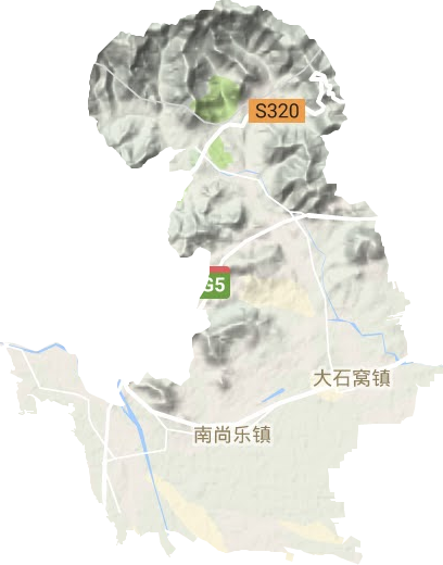 大石窝镇地形地图