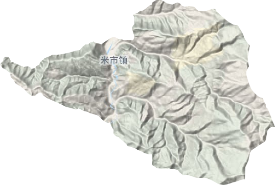 米市镇地形地图