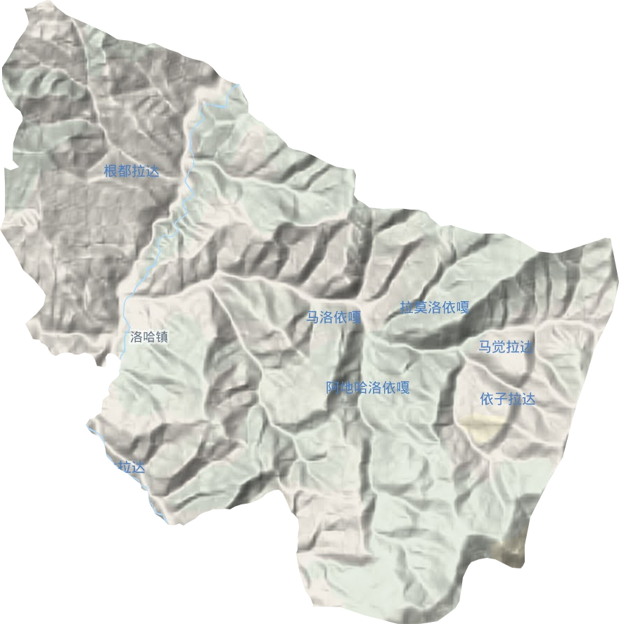 洛哈镇地形地图