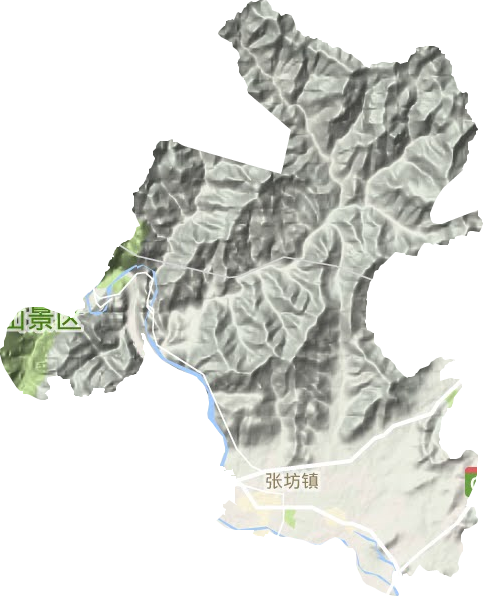 张坊镇地形地图