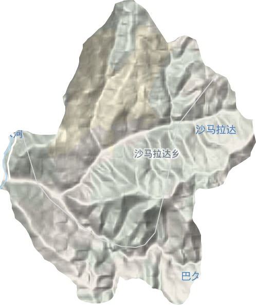沙马拉达乡地形地图