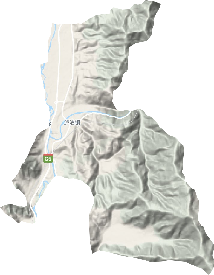 泸沽镇地形地图