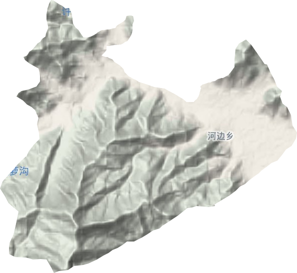 河边镇地形地图