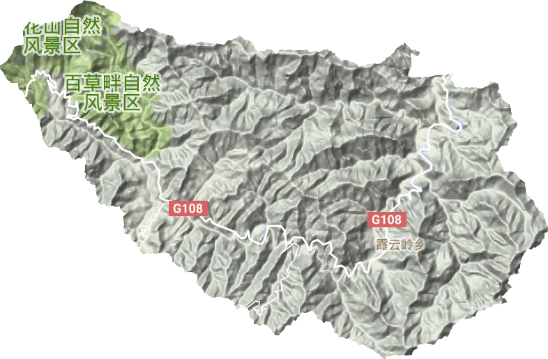 霞云岭乡地形地图