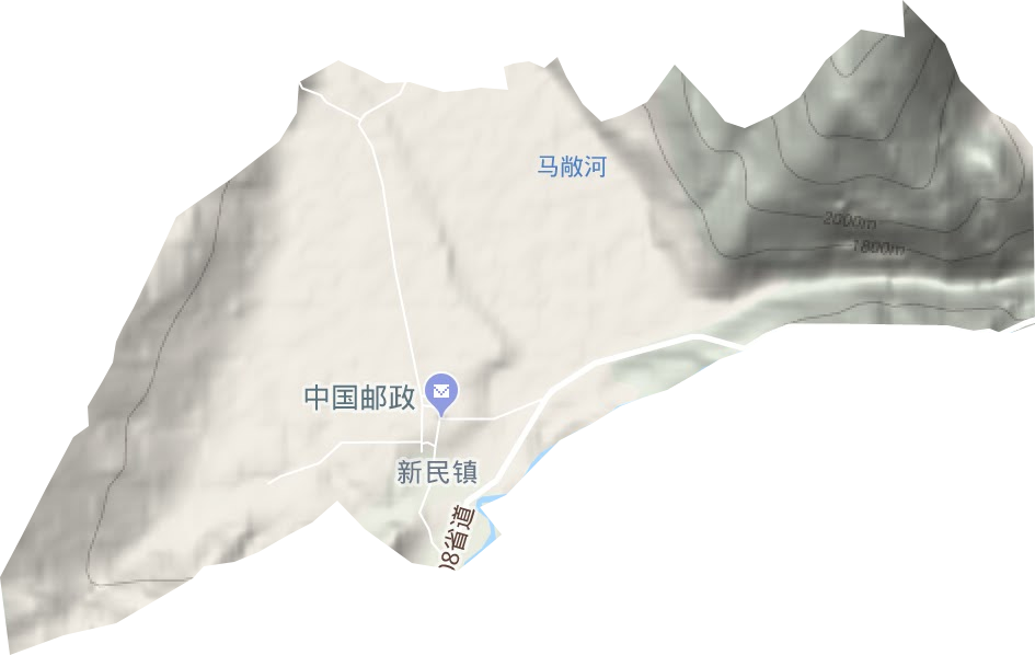 新民镇地形地图