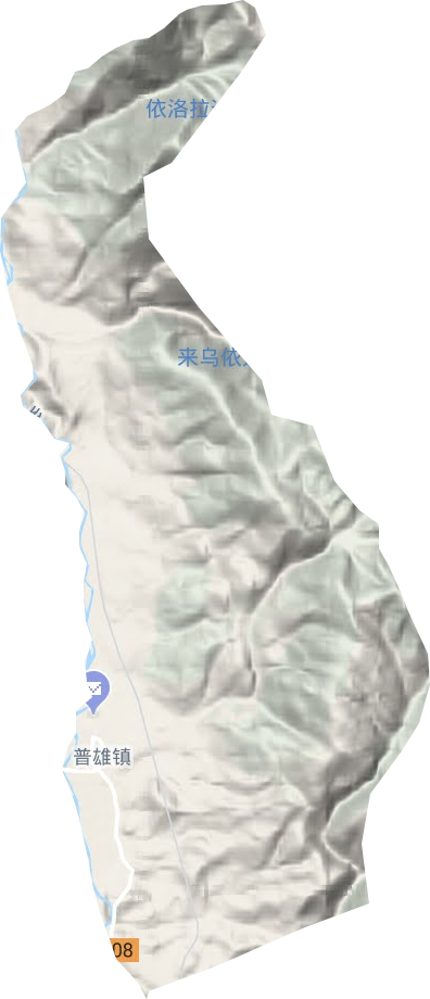 普雄镇地形地图