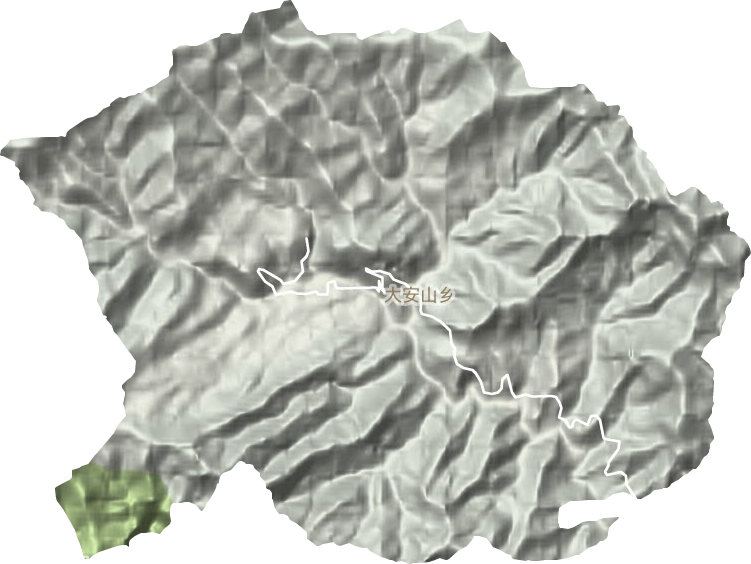 大安山乡地形地图