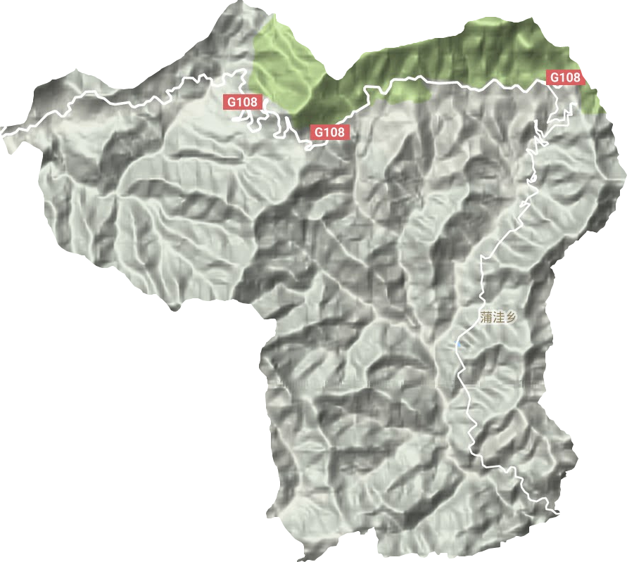 蒲洼乡地形地图
