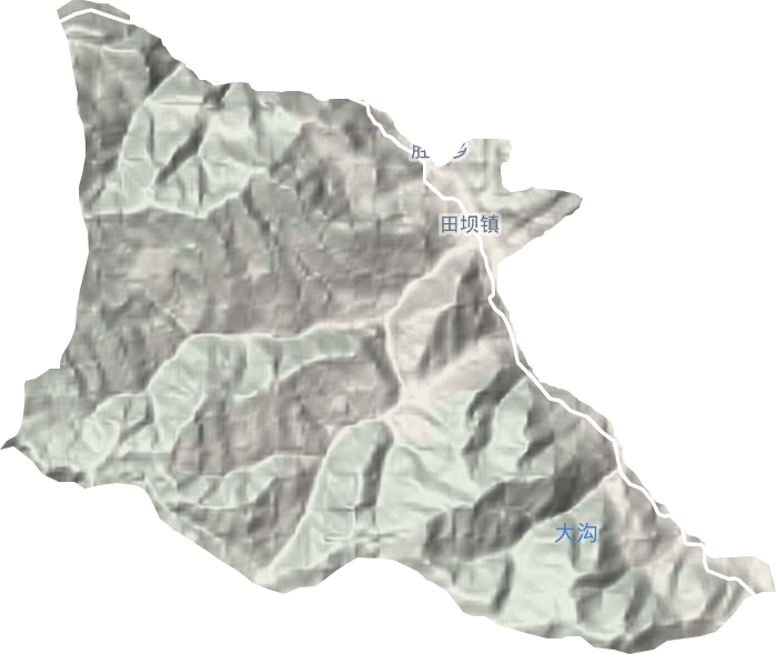 田坝镇地形地图