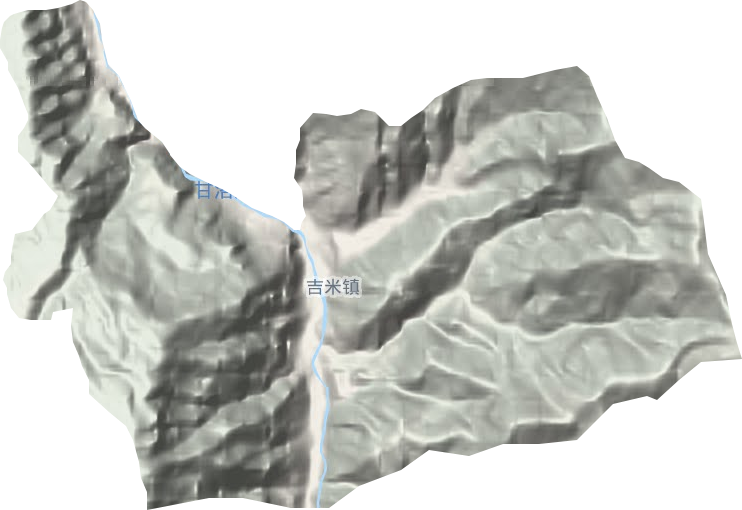吉米镇地形地图