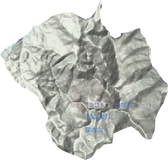 沙岱乡地形地图
