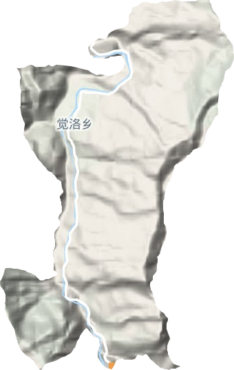 觉洛乡地形地图