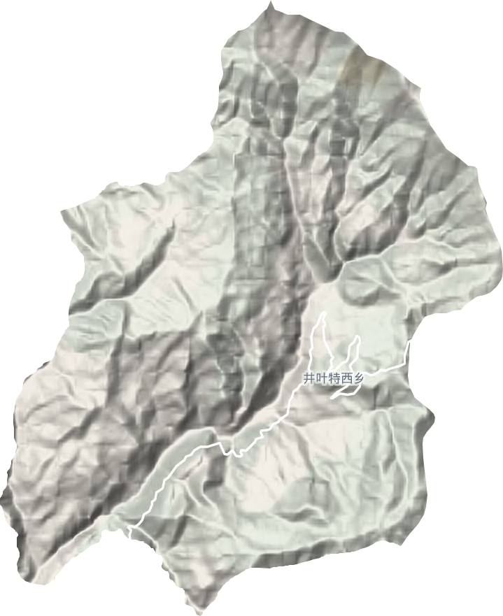 井叶特西乡地形地图