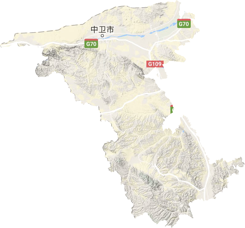 中卫市地形地图