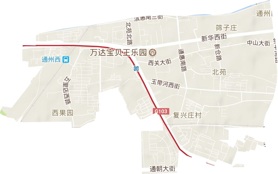 北苑街道地形地图