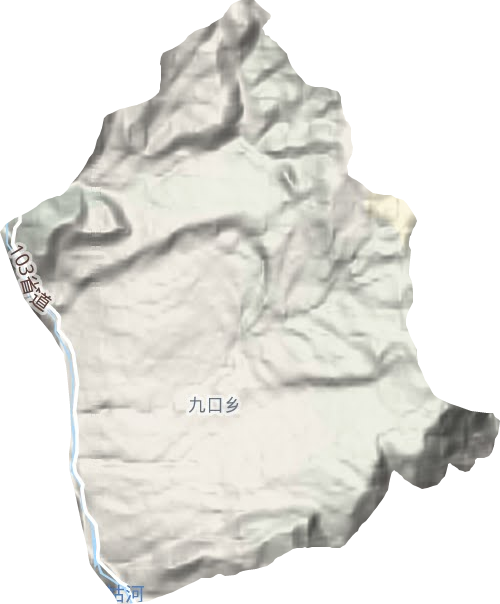 九口乡地形地图