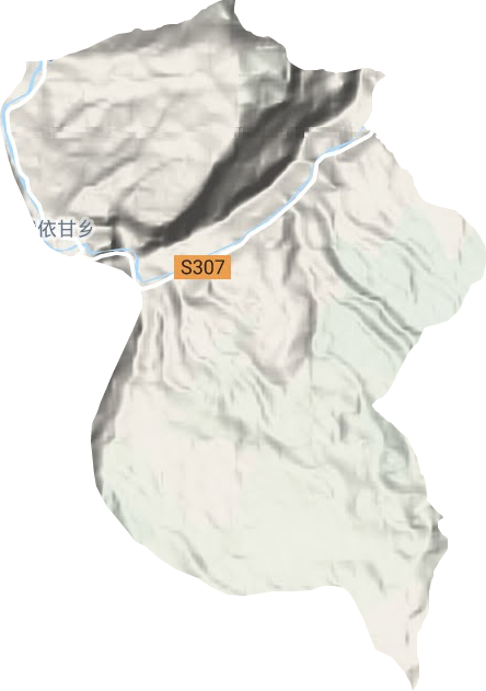 洛俄依甘乡地形地图