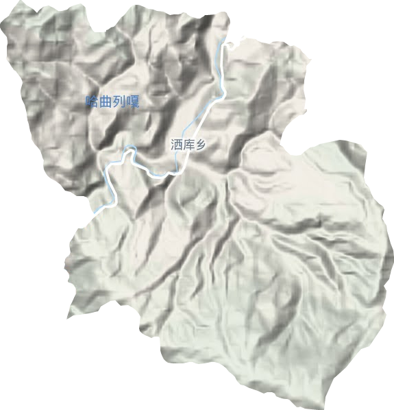 洒库乡地形地图