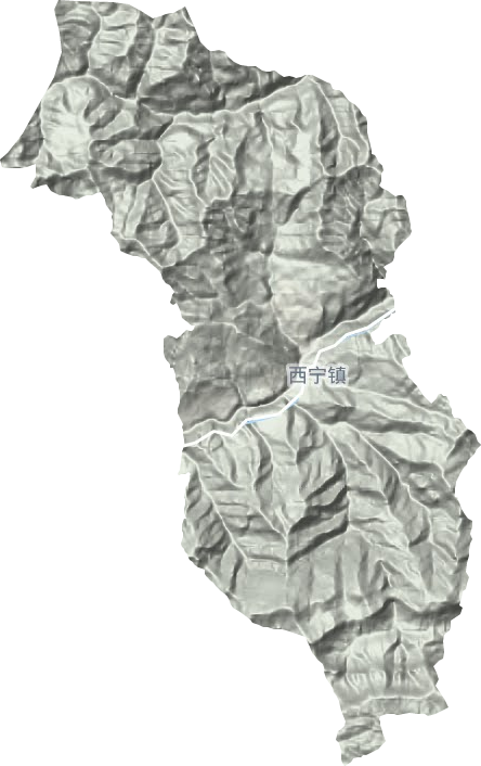 西宁镇地形地图