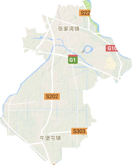 张家湾镇地形地图