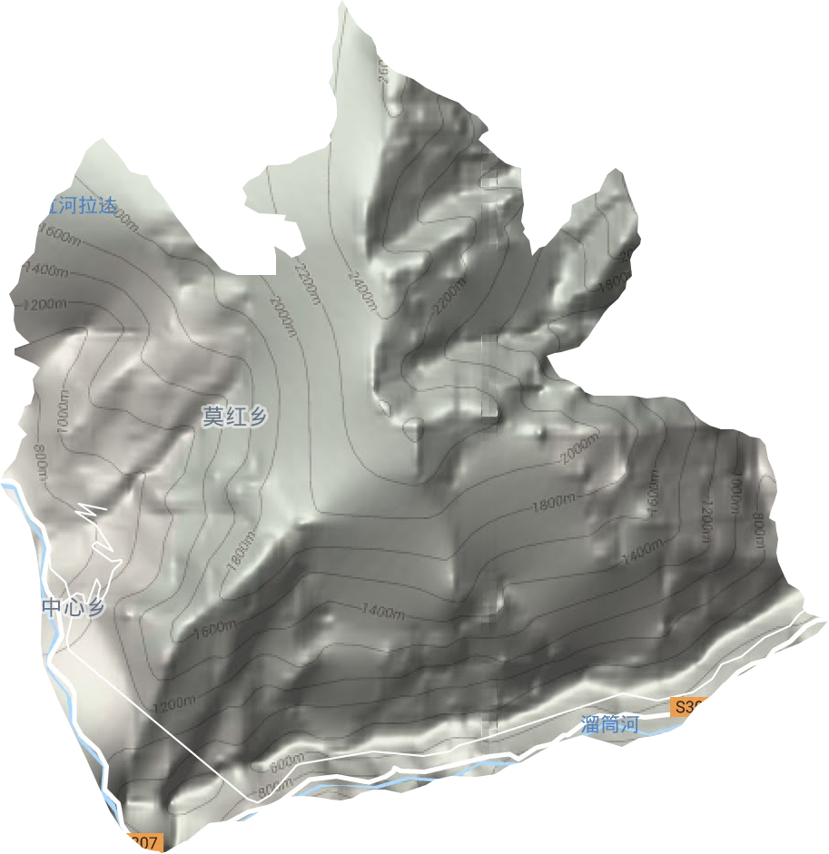 莫红乡地形地图