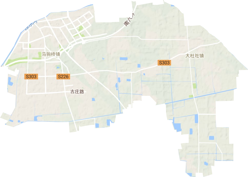 马驹桥镇地形地图