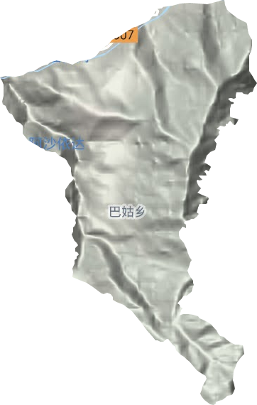 巴姑乡地形地图
