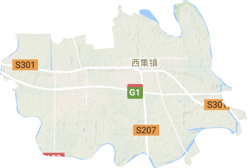 西集镇地形地图