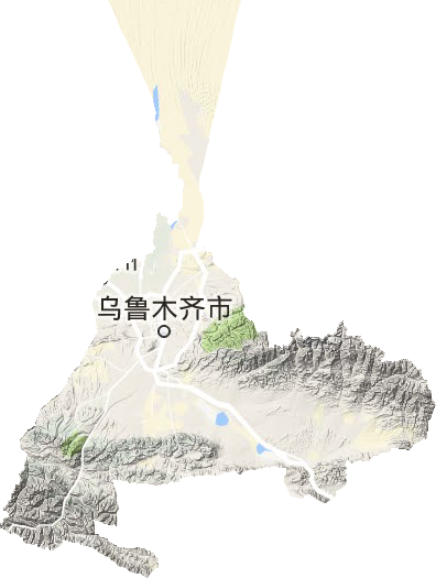 乌鲁木齐市地形地图
