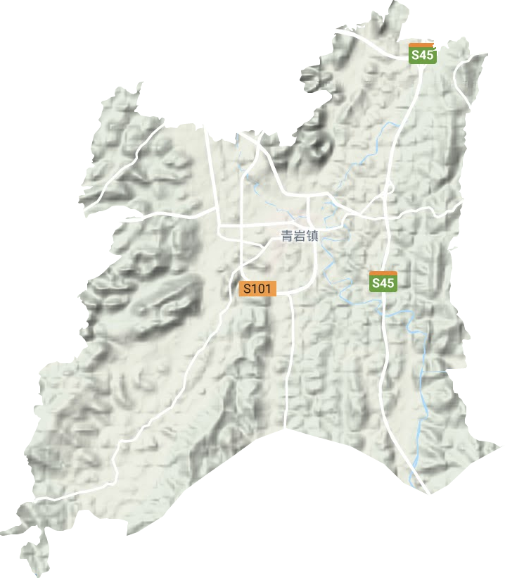青岩镇地形地图