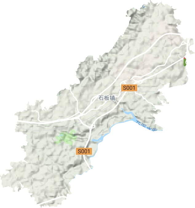 石板镇地形地图